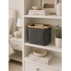 Καλάθι Αποθήκευσης Polyester με Bamboo 30.5x30.5x30cm Deep Grey MRShome