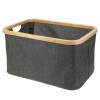 Καλάθι Αποθήκευσης Polyester με Bamboo 45x30x24.5cm Deep Grey MRShome