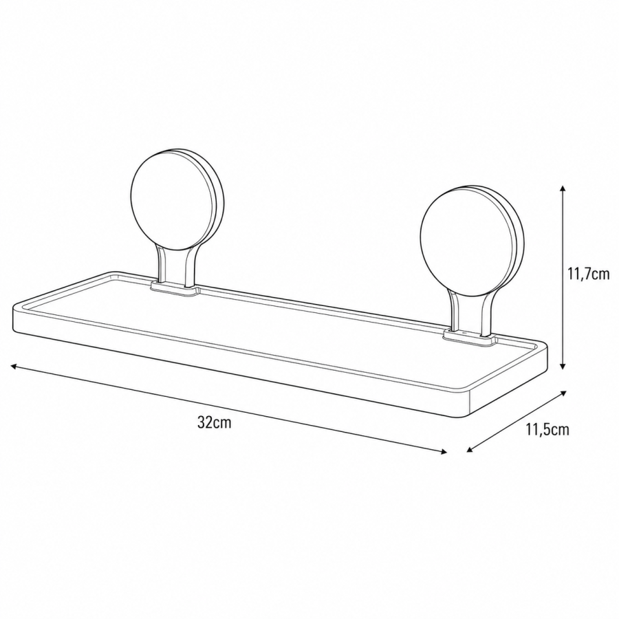 Ράφι Μπάνιου από ABS 32x11.5x11.7cm White/Grey MRShome