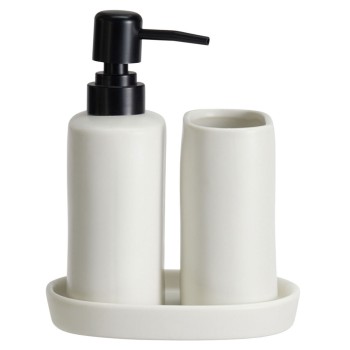 Σετ Μπάνιου Stoneware 3 Τεμαχίων White MRShome
