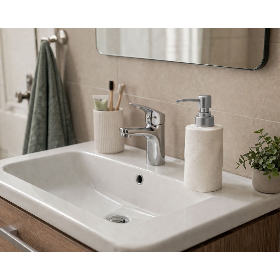 Δοχείο Κρεμοσάπουνου Stoneware 300ml 9x7.3x17.5cm White MRShome