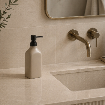 Δοχείο Κρεμοσάπουνου Stoneware 350ml 9x6x19.5cm Warm Grey 2U MRShome