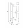 Ραφιέρα Bamboo/MDF με 3 Ράφια Φυσική με Ροδάκια 28.5x21x79cm MRShome