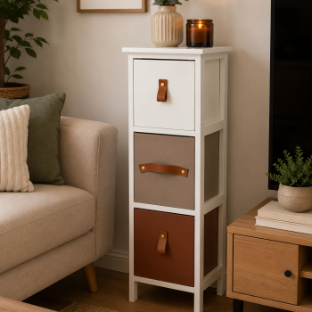 Συρταριέρα MDF με 3 Συρτάρια με Λαβή Multi 25x25x77cm MRShome