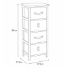 Συρταριέρα MDF με 4 Συρτάρια με Λαβή Λευκή 37.5x27.5x86cm MRShome