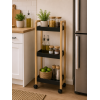 Ραφιέρα Bamboo/MDF με 3 Ράφια Φυσική/Μαύρη με Ροδάκια 28.5x21x79cm MRShome