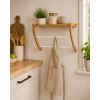 Κρεμάστρα Τοίχου με Ράφι Bamboo 45x20x34cm Μπεζ/Λευκή MRShome