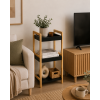 Ραφιέρα 3 θέσεων Bamboo/MDF Μπεζ/Μαύρη 33x33x80cm MRShome