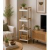Ραφιέρα 4 θέσεων Bamboo/MDF Μπεζ/Λευκή 34x33x110cm MRShome