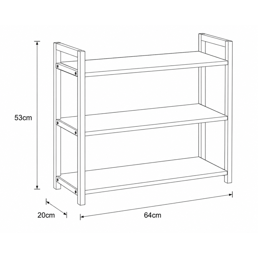 Έπιπλο από Bamboo με 3 Ράφια MDF Καφέ/Λευκό 64x20x53cm MRShome