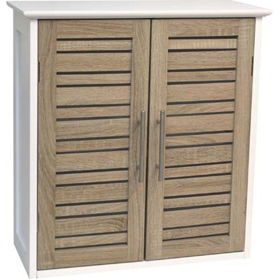 Ντουλάπι Τοίχου MDF Λευκό/Καφέ 52x22x55cm MRShome