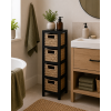 Συρταριέρα MDF με 4 Συρτάρια 17x24x65cm Μπεζ/Μαύρο MRShome