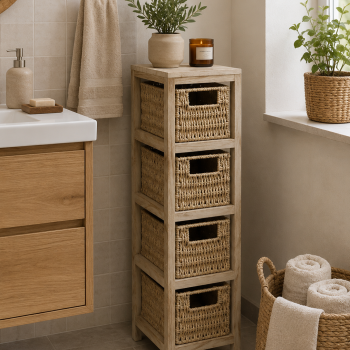Συρταριέρα MDF με 4 Συρτάρια 17x24x65cm Μπεζ MRShome