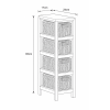 Συρταριέρα με 4 Συρτάρια MDF Γκρι/Λευκή 17x24x65cm MRShome