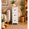 Συρταριέρα MDF με 3 Συρτάρια Λευκή 25x25x77cm MRShome
