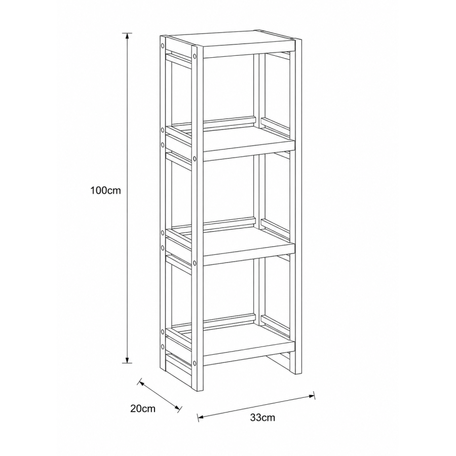 Ραφιέρα από Bamboo με 4 Ράφια Καφέ 33x20x100cm MRShome