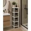 Συρταριέρα με 4 Συρτάρια MDF Γκρι/Λευκή 17x24x65cm MRShome