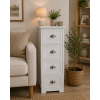 Συρταριέρα MDF με 4 Συρτάρια Λευκή 35x30x90cm MRShome