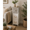 Συρταριέρα MDF με 3 Συρτάρια Γκρι/Λευκή 25x25x77cm MRShome