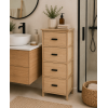 Συρταριέρα MDF με 4 Συρτάρια 37.5x27.5x86cm Μπεζ MRShome