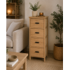 Συρταριέρα MDF με 4 Συρτάρια 37.5x27.5x86cm Μπεζ MRShome