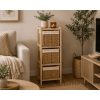 Συρταριέρα MDF με 3 Συρτάρια 25x25x77cm Μπεζ MRShome