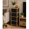 Συρταριέρα MDF με 4 Συρτάρια 37.5x27.5x86cm Φυσική/Μαύρη με Σχέδιο MRShome