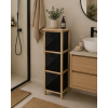 Συρταριέρα MDF με 3 Συρτάρια Φυσική/Μαύρη 25x25x77cm MRShome