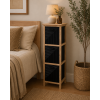 Συρταριέρα MDF με 3 Συρτάρια Φυσική/Μαύρη 25x25x77cm MRShome
