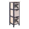 Συρταριέρα MDF με 3 Συρτάρια 25x25x77cm Μπεζ/Μαύρη με Σχέδιο MRShome