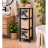 Συρταριέρα MDF με 3 Συρτάρια 25x25x77cm Μπεζ/Μαύρη με Σχέδιο MRShome
