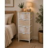 Συρταριέρα MDF με 4 Συρτάρια 37.5x27.5x86cm Μπεζ με Σχέδιο MRShome