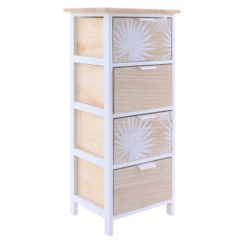 Συρταριέρα MDF με 4 Συρτάρια 37.5x27.5x86cm Μπεζ με Σχέδιο MRShome