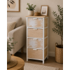 Συρταριέρα MDF με 4 Συρτάρια 37.5x27.5x86cm Μπεζ με Σχέδιο MRShome