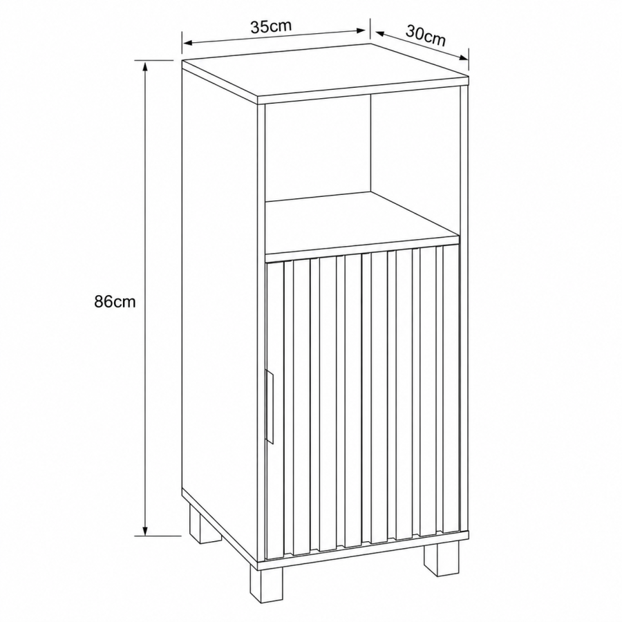 Έπιπλο Ξύλινο με Ντουλάπι και Ράφι Καφέ 35x30x86cm MRShome