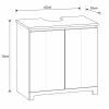 Έπιπλο Νιπτήρα Ξύλινο 62x30x70cm Μπεζ/Καφέ MRShome