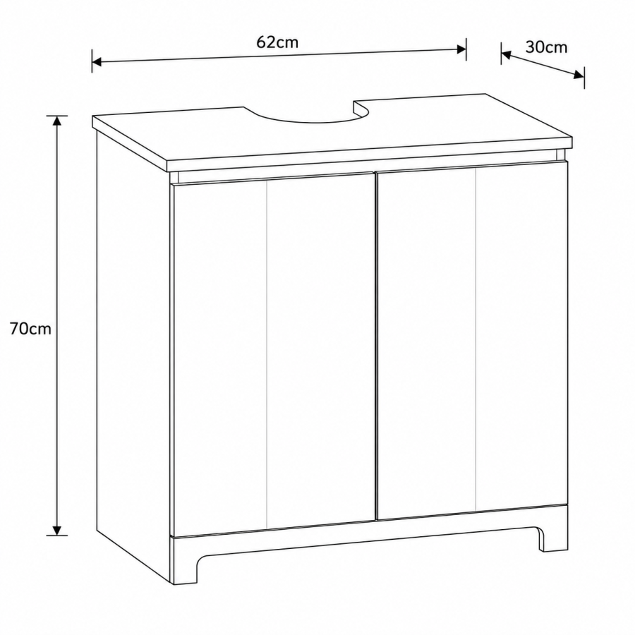 Έπιπλο Νιπτήρα Ξύλινο 62x30x70cm Μπεζ/Καφέ MRShome