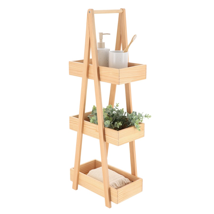 Ραφιέρα MDF με 3 Επίπεδα Φυσική 30x19x81cm MRShome