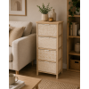 Συρταριέρα MDF με 4 Συρτάρια 37.5x27.5x86cm Μπεζ με Σχέδια MRShome