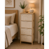Συρταριέρα MDF με 4 Συρτάρια 37.5x27.5x86cm Μπεζ με Σχέδια MRShome