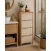 Συρταριέρα MDF με 4 Συρτάρια 37.5x27.5x86cm Μπεζ με Σχέδια MRShome