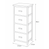 Συρταριέρα MDF με 4 Συρτάρια 37.5x27.5x86cm Μπεζ με Σχέδια MRShome