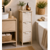 Συρταριέρα MDF με 3 Συρτάρια 25x25x77cm Μπεζ με Σχέδια MRShome