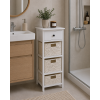 Συρταριέρα Λευκή MDF με 4 Συρτάρια 37.5x27.5x86cm MRShome