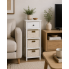 Συρταριέρα Λευκή MDF με 4 Συρτάρια 37.5x27.5x86cm MRShome