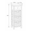 Συρταριέρα Λευκή MDF με 4 Συρτάρια 37.5x27.5x86cm MRShome