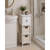 Συρταριέρα MDF με 3 Συρτάρια 25x25x77cm Λευκή MRShome