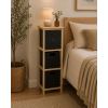 Συρταριέρα MDF με 3 Συρτάρια 25x25x77cm Φυσική/Μαύρη MRShome