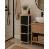 Συρταριέρα MDF με 3 Συρτάρια 25x25x77cm Φυσική/Μαύρη MRShome