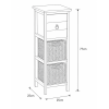 Συρταριέρα MDF με 3 Συρτάρια 25x25x77cm Φυσική/Μαύρη MRShome